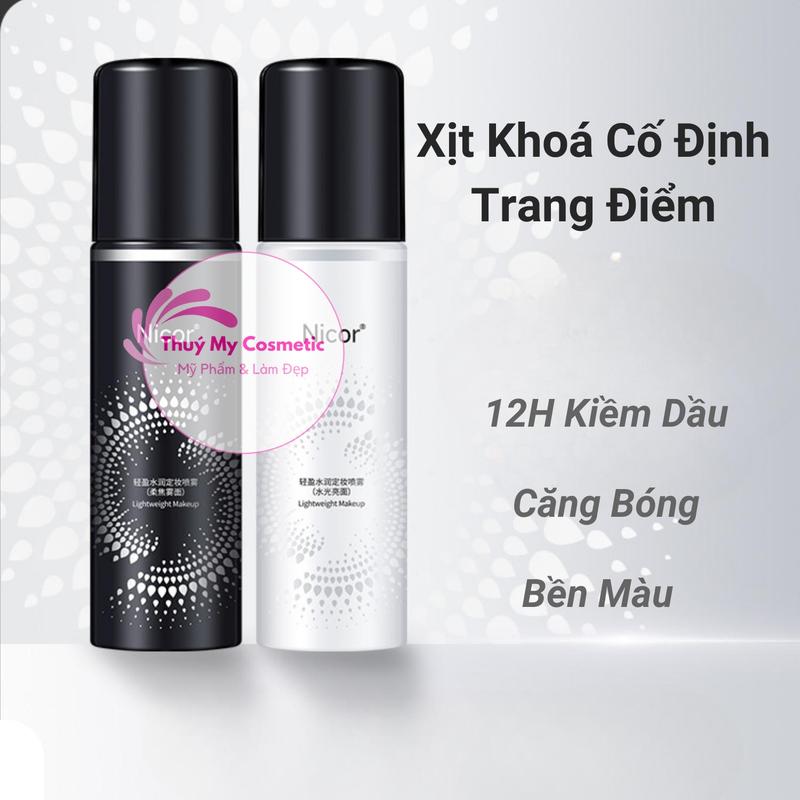 Xịt Khoá Nền Makeup Cố Định Trang Điểm Nicor Chai 100ml Xịt Khoá Makeup Lâu Trôi Kiềm Dầu Dưỡng Ẩm Kiểm Soát Dầu Nhờn Trên Da Cosmetic Mỹ Phẩm Women