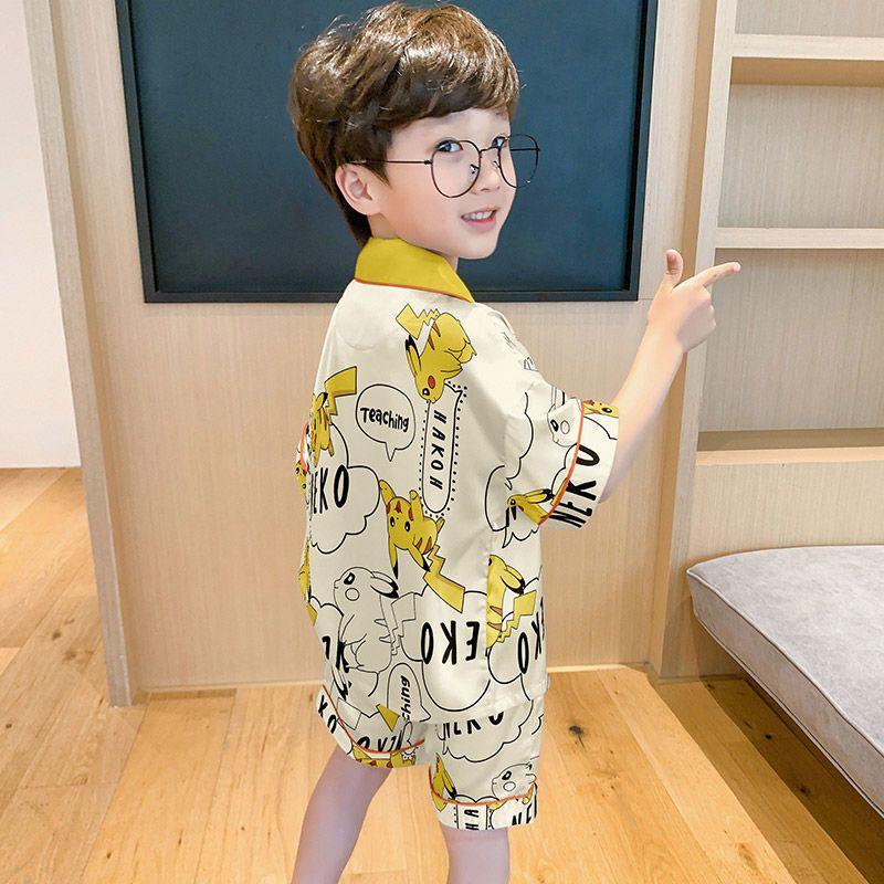 Đồ Ngủ Mỏng Mùa Hè Cho Bé Trai, Bộ Đồ Điều Hòa Không Khí Cho Trẻ Em, Hàng Mới Về, ngắn Tay, Phong Cách Người Nổi Tiếng Trên Internet, Thích Hợp Cho Trẻ Em Lớn, Đồ Mặc Nhà Hoạt Hình, Thiết Kế Hoạt Hình Dễ Thương, Năm 2025, 4038 Phản Hồi Tích Cực 7