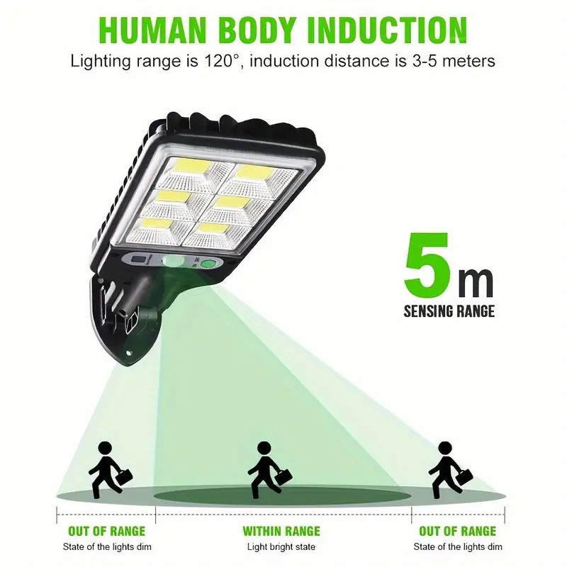 Solar Powered Motion Sensor Light, 4 Counts Safety Solar Street Light with Remote Control, Outdoor Led Light for Garden, Garage, Backyard 6