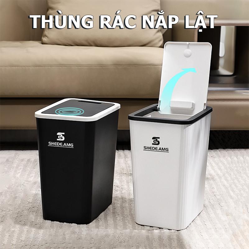Thùng Rác Nắp Bật 13 Lít, Nắp Có Nhấn Nút Thiết Kế Đẹp Và Thể Tích Lớn Cho…