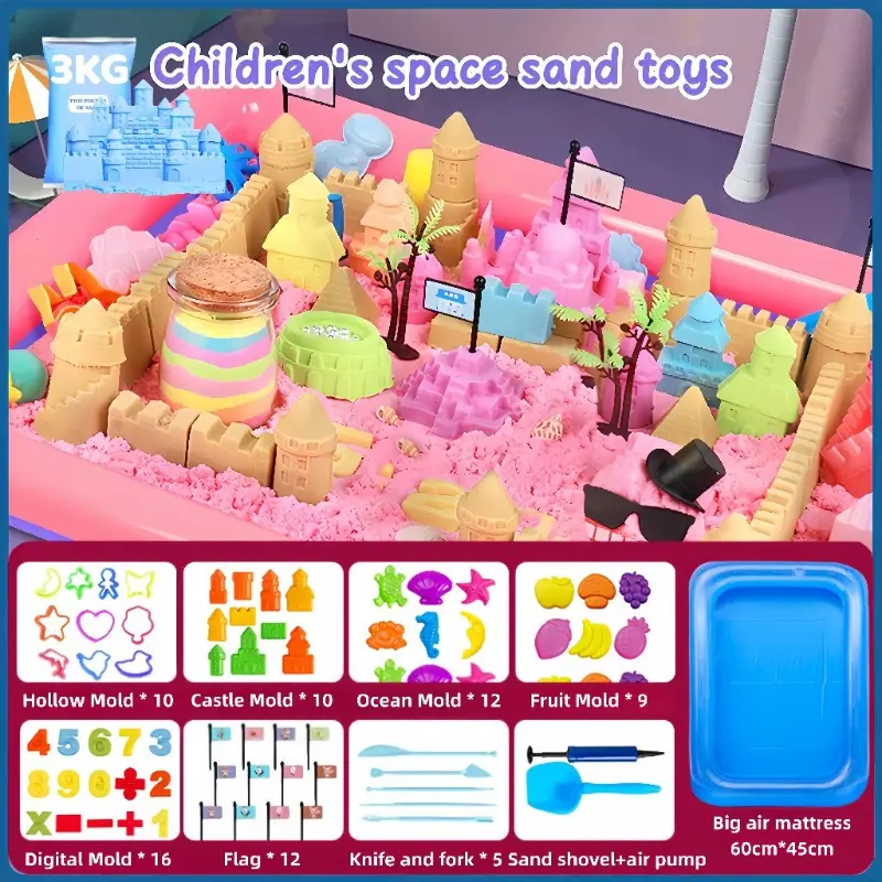 3kg Space Kinetic toy Sand Motion Sand Space Play Sand with 76 pcs ...