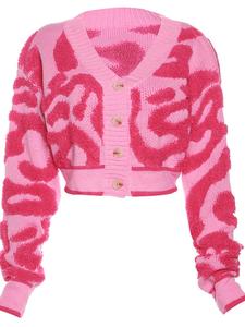 Christmas Gift Women's Plain Button Front Patched V Neck Cardigan, Casual Comfort Longsleeves Knitwear for Fall & Winter, Cardigan for Women, Lady Knit Tops Clothing for Daily Wear, Womenswear, Valentine's Day Gifts