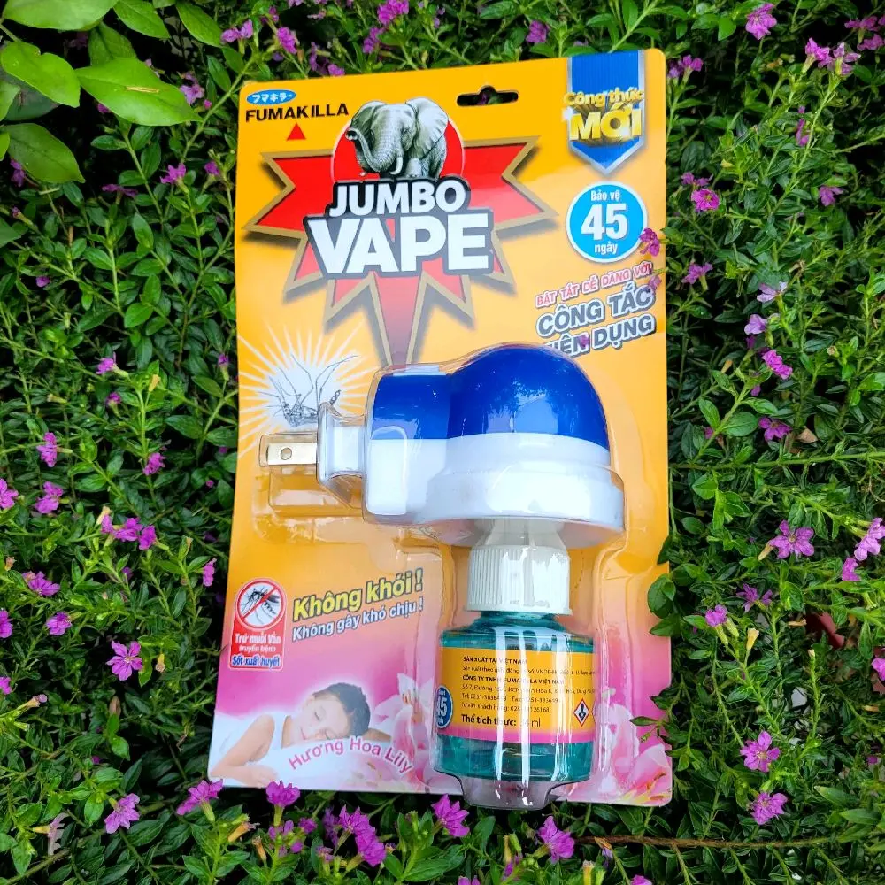(COMBO 2 MÁY) BỘ XÔNG ĐUỔI MUỖI JUMBO VAPE (34ml) hương SAKURA và LILY