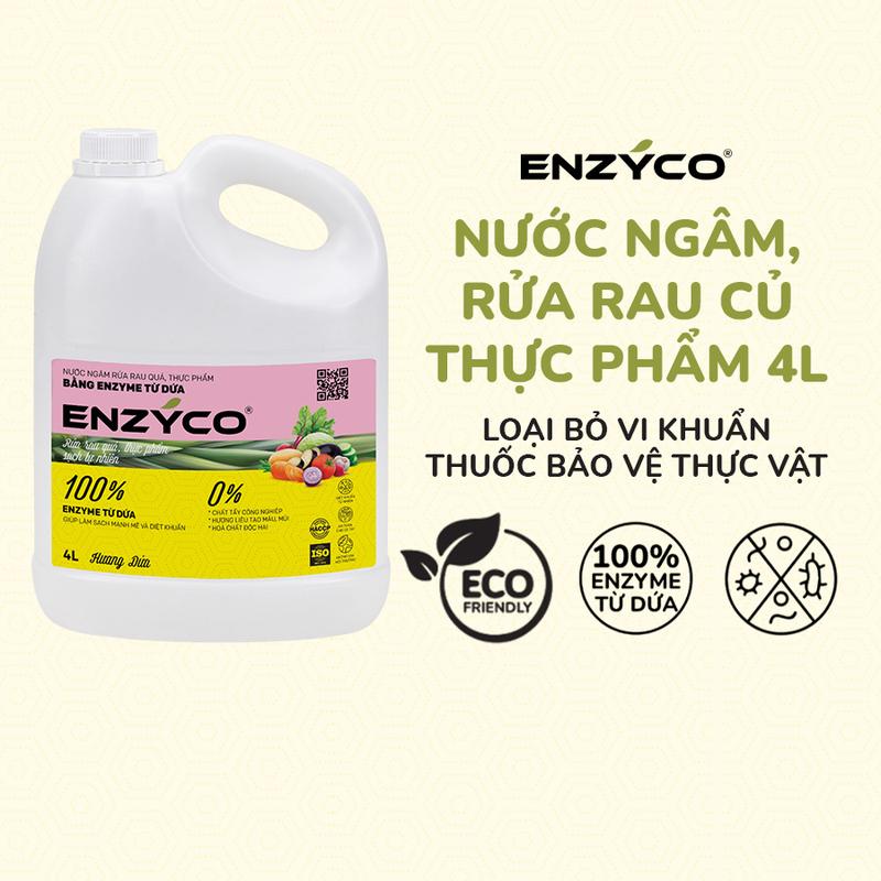 Nước Ngâm Rửa Rau Củ Quả Sinh Học ENZYCO 4L Từ Enzyme Dứa Làm Sạch Thực Phẩm