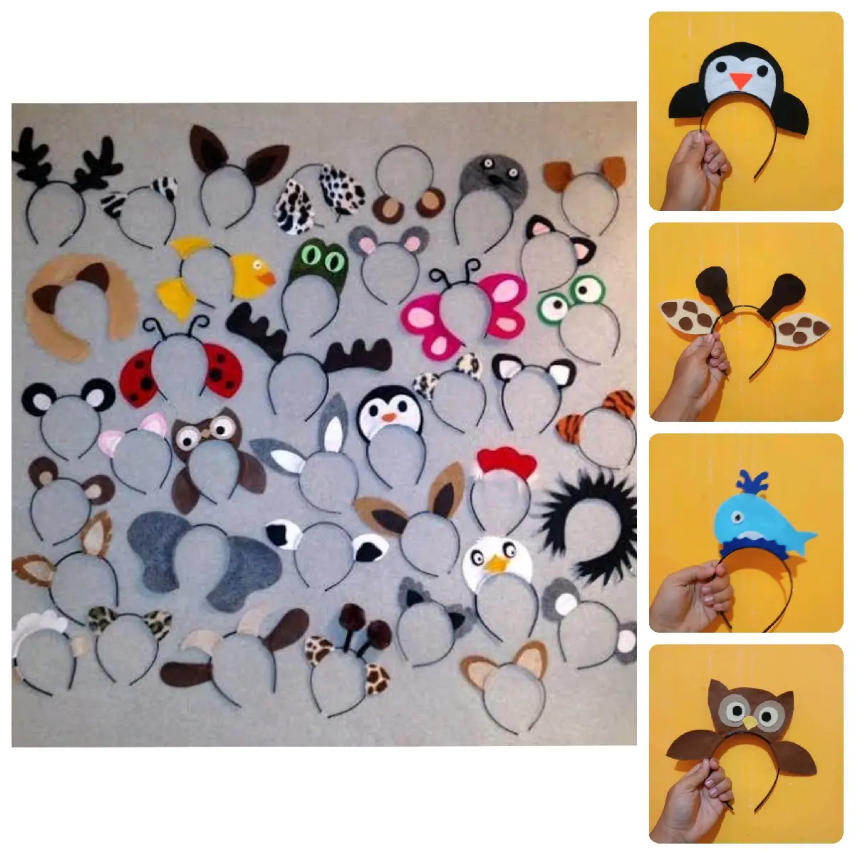 Bando bandana unik lucu bida pesan katakter hewan dan nama murah cocok untuk hadiah