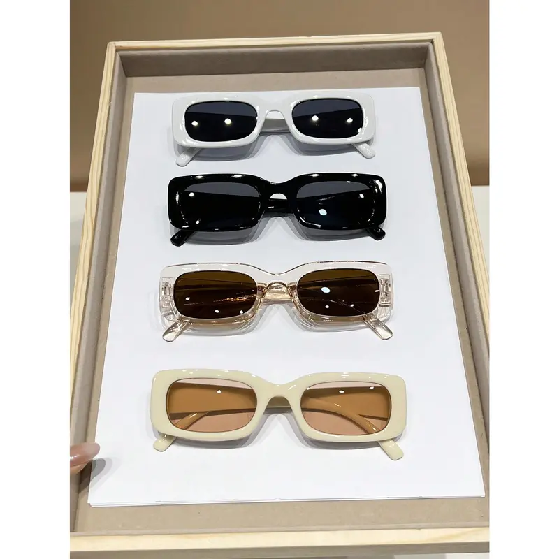 2pcs Y2K Square Cute Vintage Beach Fashion Eyeglasses For Men & Women 5