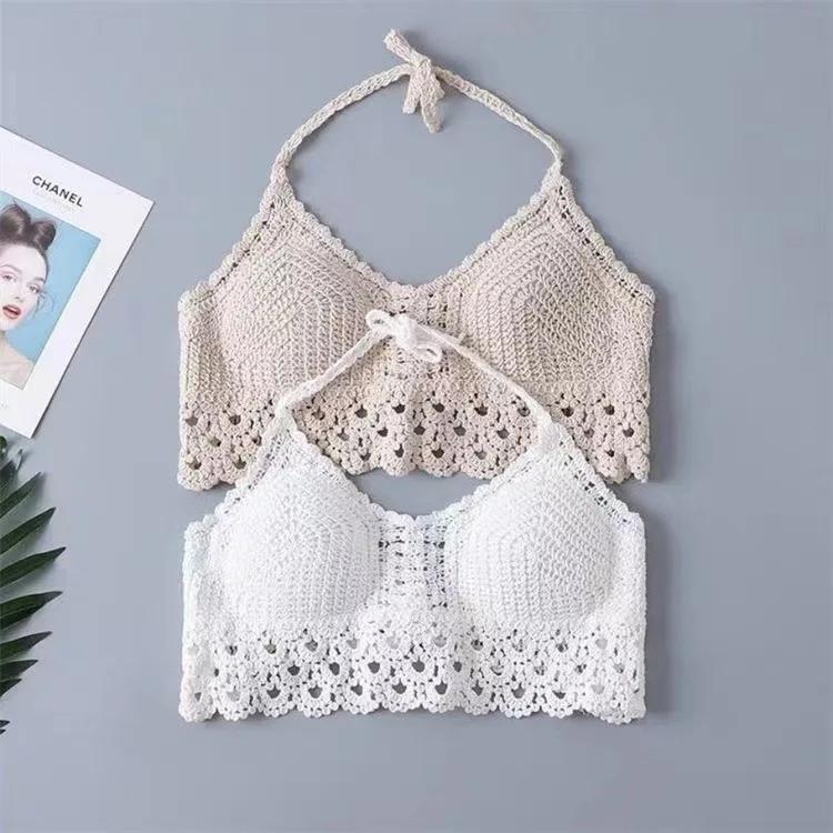 Product Introduction of Top Women  Áo Hở Eo Đi Biển, Dành Cho Nữ, Che Khoét Lỗ, Thiết Kế Phối Cảnh, Có Tua Rua, Dây Đeo Spaghetti Áo Ba Lỗ Có Đệm Ngực, Không Lưng, Có Giá Đỡ Cổ 4