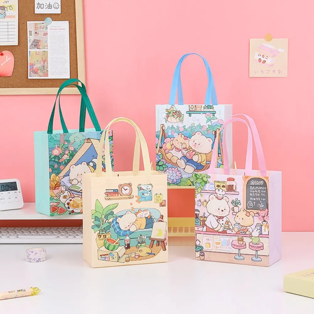 mecome 2024 Non-woven Fabric Shopping Bag Large Capacity Trendy Handbag Casual Waterproof Children Tote Bag Daily Life