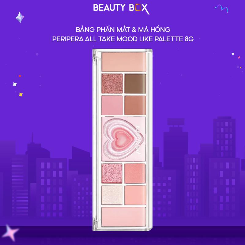 Bảng Phấn Mắt & Má Hồng Peripera All Take Mood Like Palette 8g - Women Trang Điểm Eyeshadow