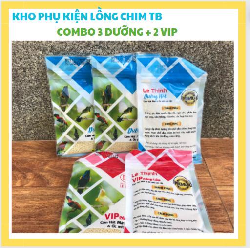 COMBO 03 CÁM DƯỠNG HÓT + 02 CÁM VIP CĂNG LỬA CÁM CHIM HÚT MẬT LÊ THỊNH 100GRAM GÓI