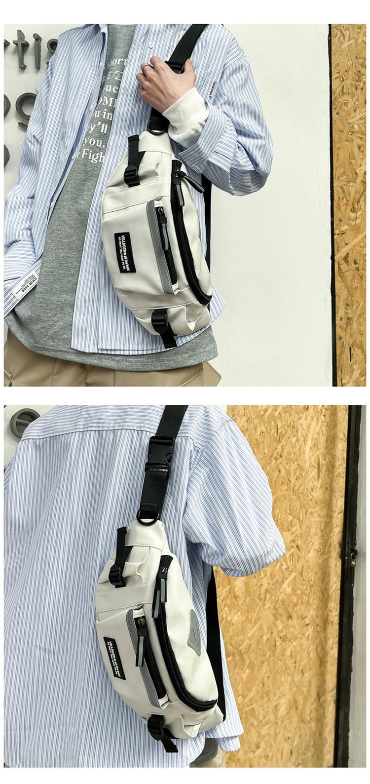 Product Introduction of New Japanese Ins Chest Bag Harajuku Large-Capacity Crossbody Bag Men's Fashion Brand Multi-Functional Travel Sports Small Bag All-Match Waist Bag 8