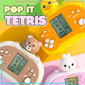 TAIYO Quick Push Game Tetris Pop It Elektronik Karakter Retro Konsol LED Stress Release Mainan Anak