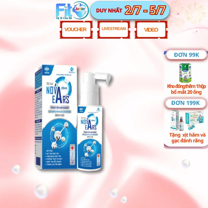 Fito Junior Xịt Tai Nova Ears Giúp Làm Sạch Ráy Tai, Giảm Ngứa, Thính Lực Ổn Định, An Toàn Cho Bé, Lọ 20 ml 0