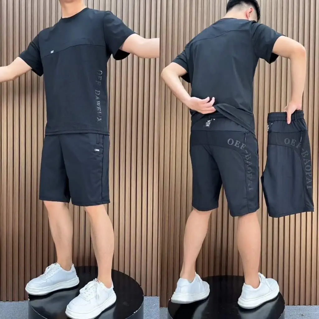 Bộ Quần Áo . Cổ tròn nam . phong cách trẻ trung năng Động  .  chất liệu thun poly mềm mịn thoáng mát . mẫu C