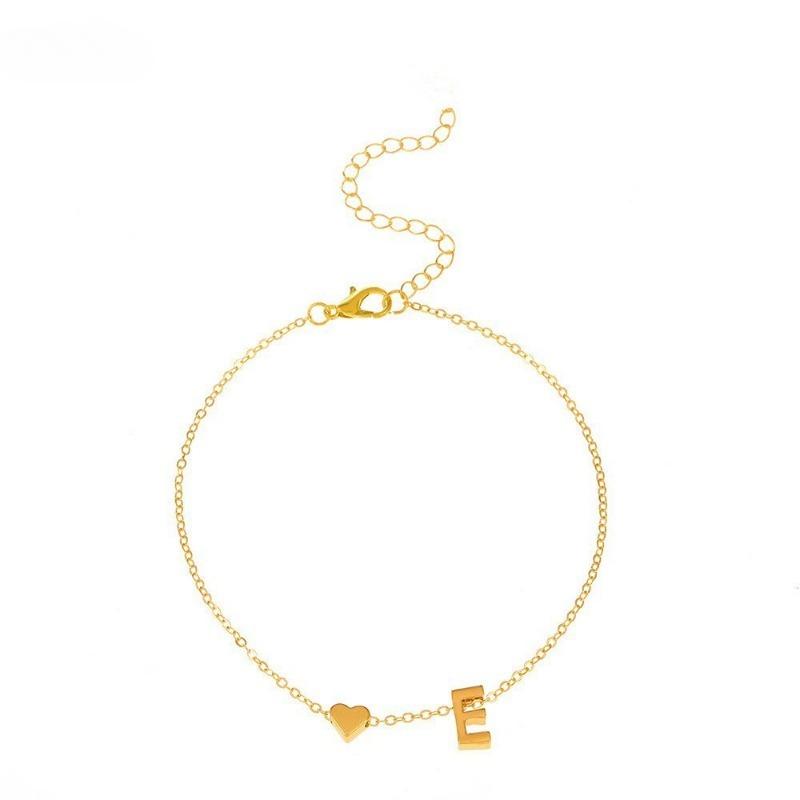 Product Introduction of 26 English Initial Letter Bracelets Necklace Set for Lovers Women Men DIY Personalized Name Alloy Heart Shaped Accessories Jewelry Anniversary 4