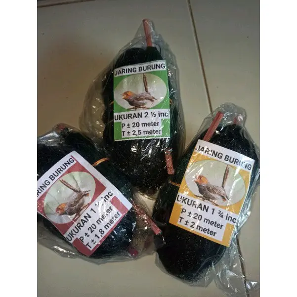 Jaring burung siap pakai hitam p20meter