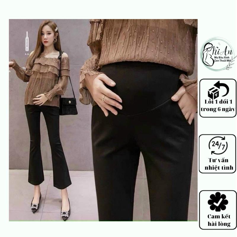 Quần Bầu ống LOE UMI mặc đi làm đi chơi️ chất umi cao cấp k phải chất tuyết mưa rẻ tiền️ siêu mát siêu mềm siêu mịn, quần bầu có chun chỉnh QB03 Váy Bầu Đầm Bầu