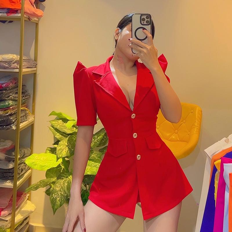 Bộ vét tay ngắn ( ao vet + quan shot ) hình thật 1