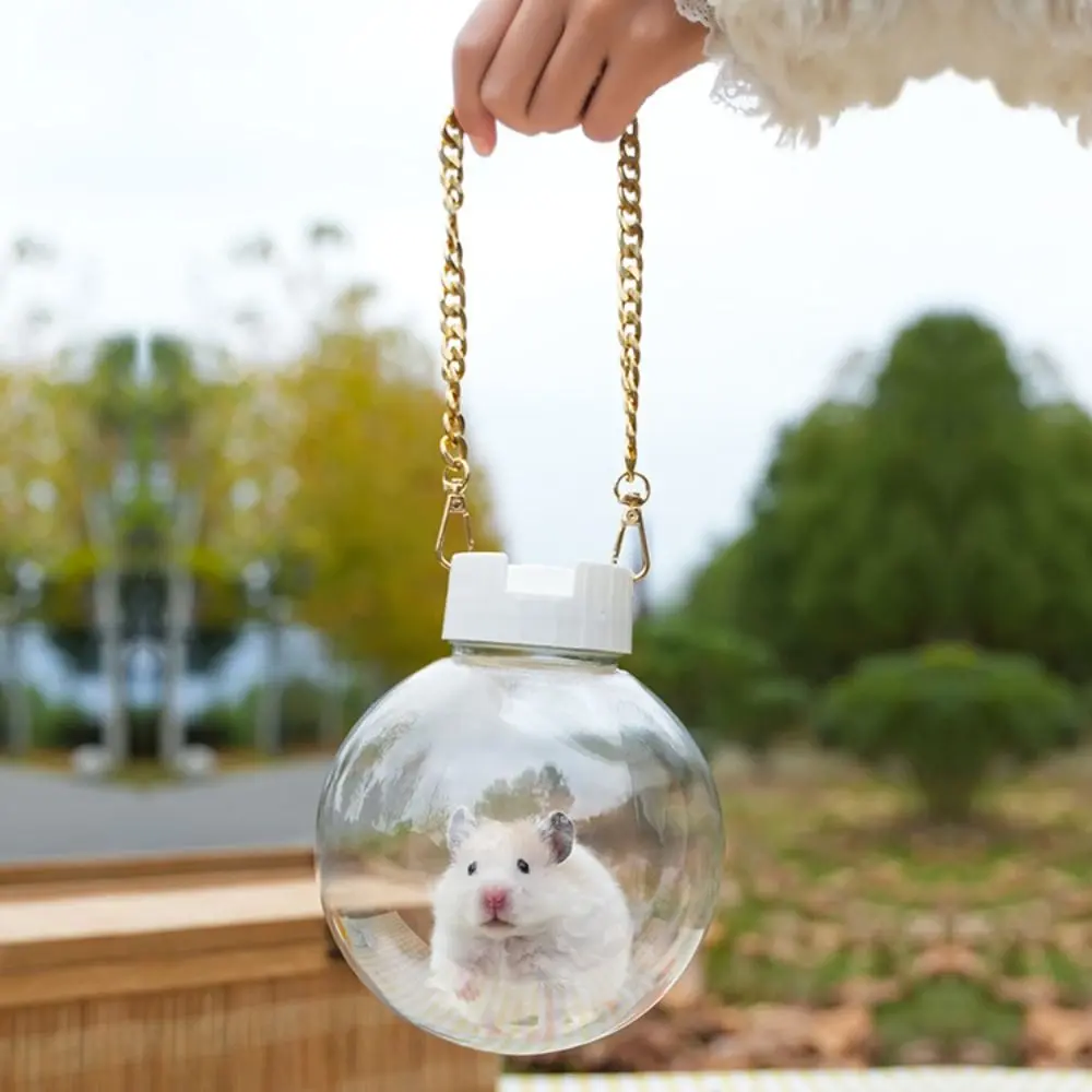 Storage Box Plastic Hamster Carrying Cage Breathable Hand-held Crossbody Climbing Pet Bag Transparent Portable Hamster Transport Box Rat