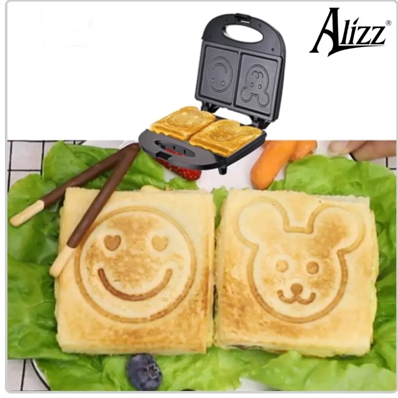 Máy Nướng Bánh Mì Sandwich Hình Gấu Mặt Cười ALIZZ 750W 1
