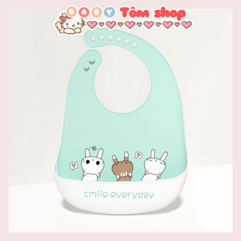 Product Introduction of Yếm silicone Baby Tôm có máng hứng cho bé ăn dặm 6
