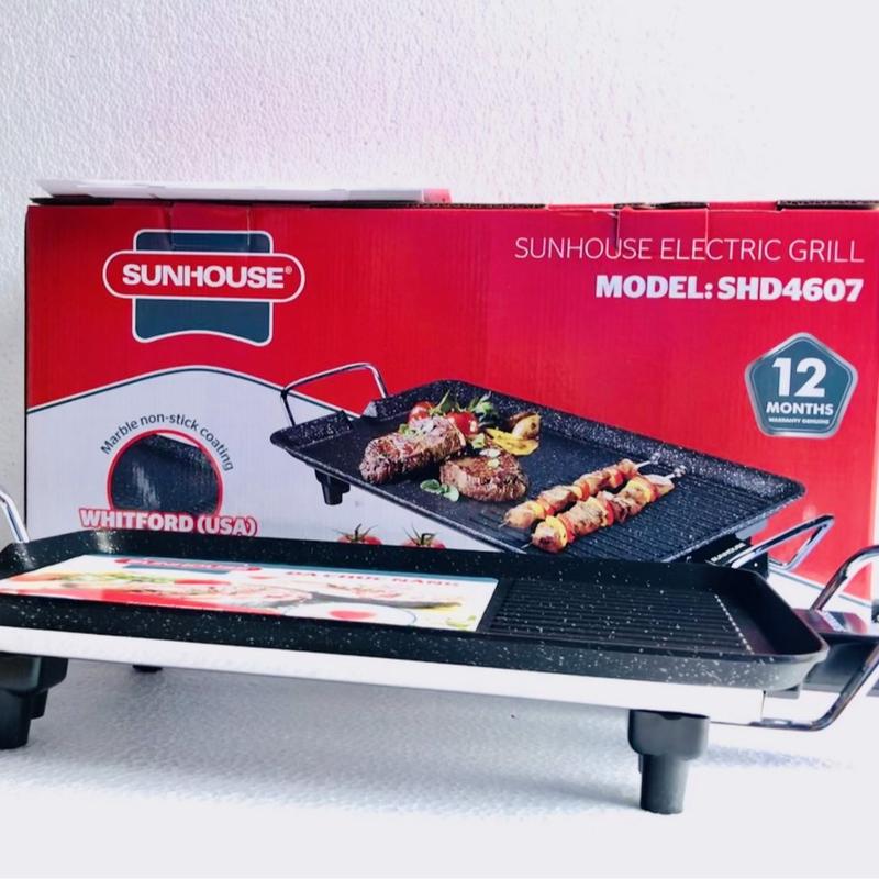 Bếp Nướng Thịt Bếp Điện Không Khói SUNHOUSE SHD4607 Công Suất 1500w  Bề Mặt Phủ Chống Dính 2 Lớp Siêu Bền, Dễ Dàng Vệ Sinh Nướng Điện