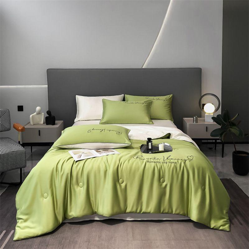 Product Introduction of 2025 Summer Washed Silk Summer Quilt Ice Silk Tencel Summer Quilt Four-Piece Set Double Machine Washable Air Conditioning Quilt Summer Thin Quilt 27