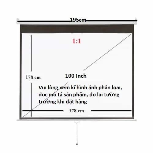 Màn Chiếu Treo Tường Hiệu Apollo / Dalite 84 inch, 100 inch, 120 inch