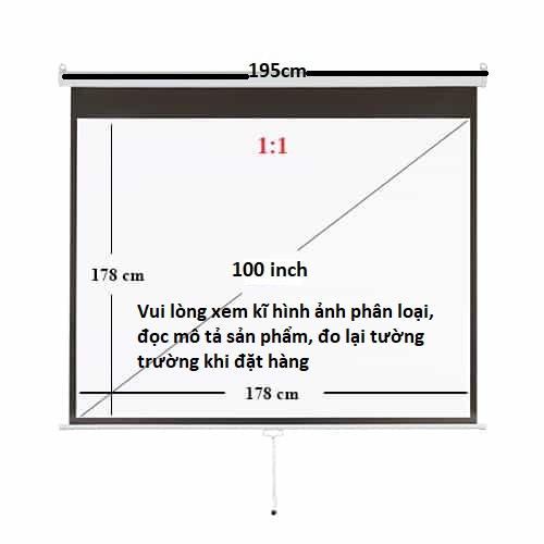 Màn Chiếu Treo Tường Hiệu Apollo - Prima 84 inch, 100 inch, 120 inch