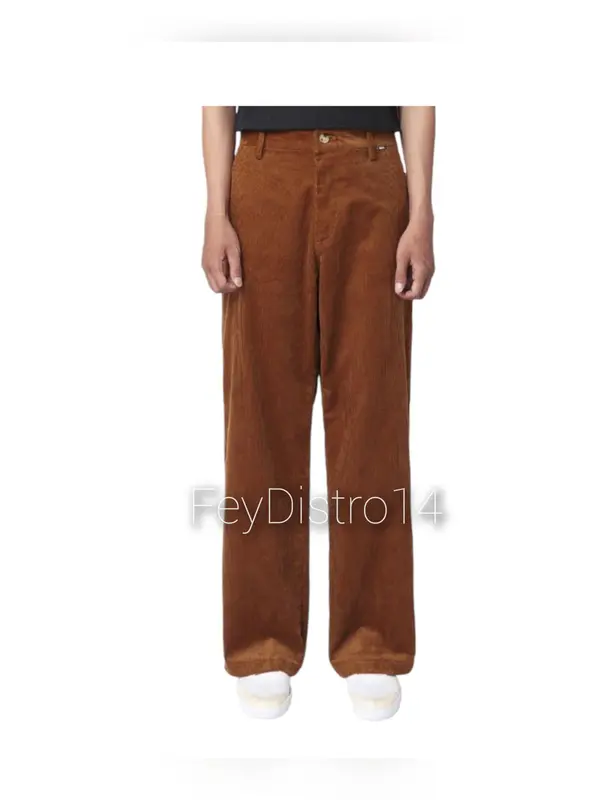Celana Panjang Corduroy Pria Model Korean Style Celana Oversize Corduroy Hitam Tartan Nyaman Formal Standar Kerja Santai Casual 2