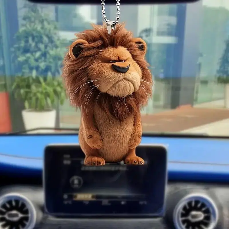3620 people's collection  2D cute and adorable little acrylic flat home decoration lion head pendant