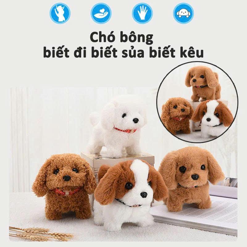 Đồ Chơi Chó Bông Biết Đi Dùng Pin – Vẫy Đuôi, Sủa Gâu Gâu Siêu Đáng Yêu Cho Bé