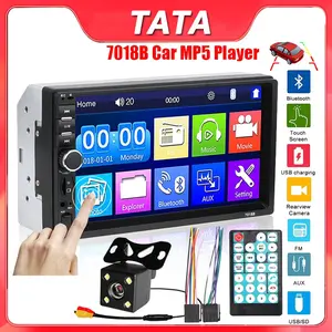 7018B 7010B Head Unit Double Din 7 Inch Bluetooth Audio Car MP3 MP5 Player In Touch Screen Radio Dan Kamera Mundur Mobil LED