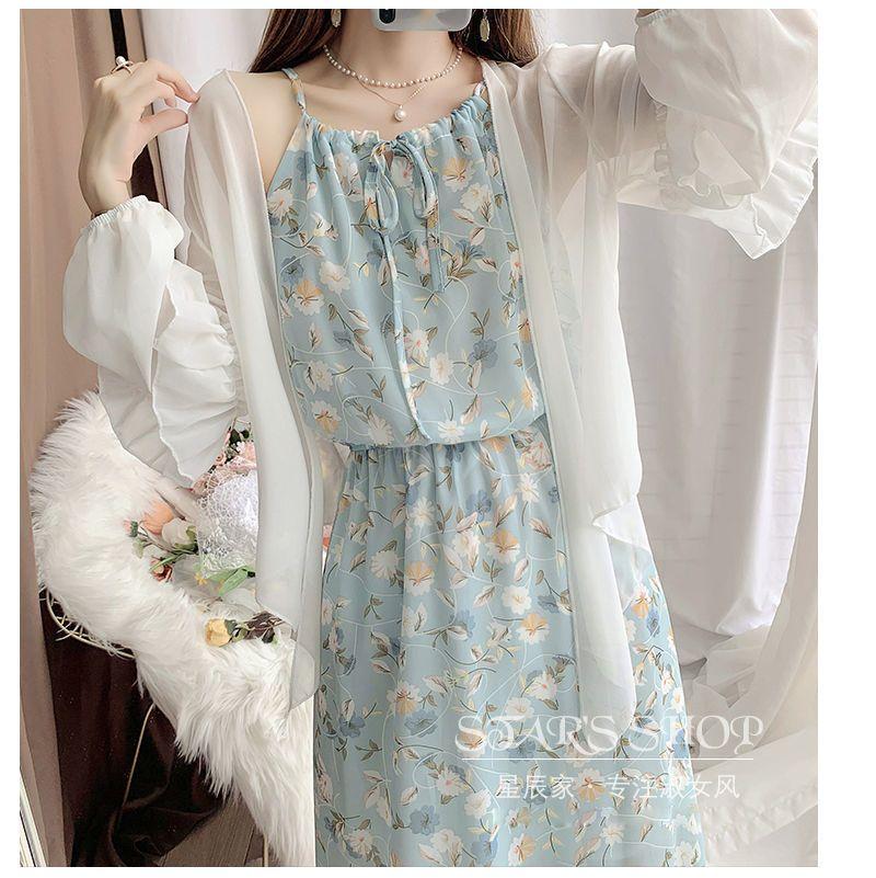 Product Introduction of Váy Hai Dây, Váy Voan Hoa, Quần Áo Chống Nắng, Áo Voan, Áo Cardigan, Bộ Đồ Hai Mảnh Cho Nữ, Váy Đi Kỳ Nghỉ Trên Bãi Biển, Váy Dài 9
