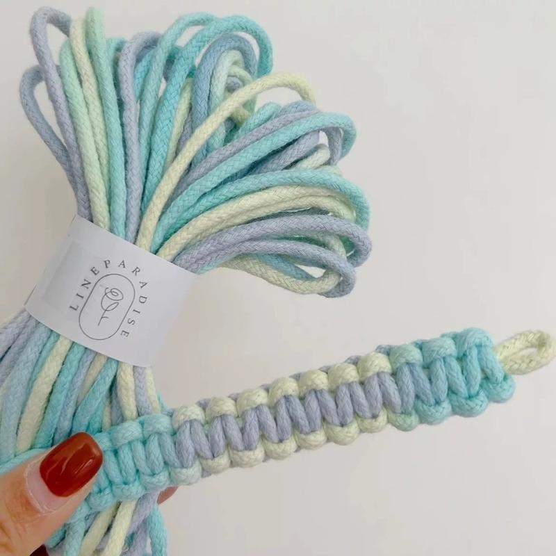 Mới 10 mét Dây macrame tết Độ dày 3mm Màu sắc chuyển sắc Dây màu sắc gradient Nhuộm tay Bông Dây làm vòng tay tự làm Trang trí nhà cửa