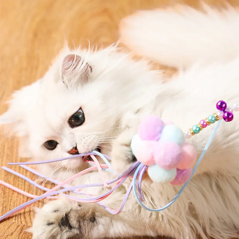 COD Promo -Menggoda tongkat kucing mainan kucing peri peri kawat bulu menggoda tongkat kucing dengan perlengkapan kucing tahan gigitan lonceng/Mainan tongkat kucing/mainan kucing/Penggoda hewan peliharaan tiang panjang 7