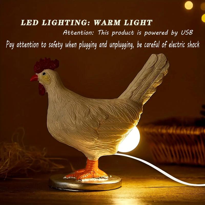 Chicken Design Desktop Decorative Light, 1 Count Cute Resin Animal Design Desktop Decorative Light, Creative Desktop Light for Home Office Decor 3