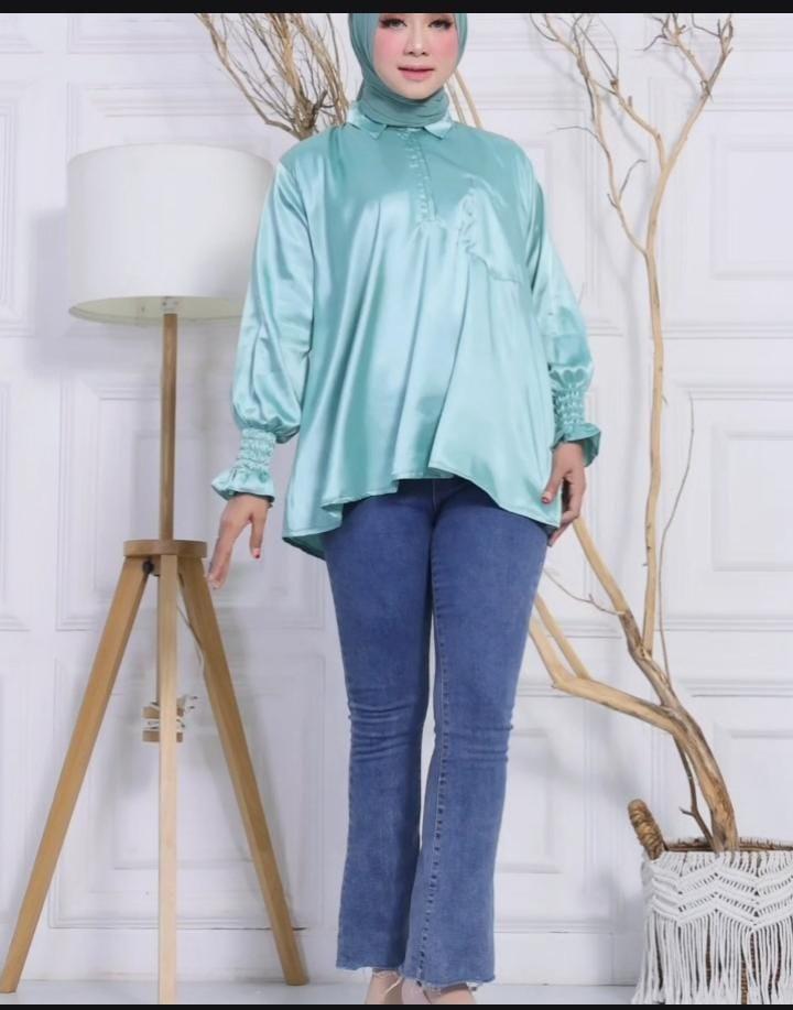Product Introduction of Kemeja Wanita Casual dan Formal Satin Silk Premium Standar Nyaman 7