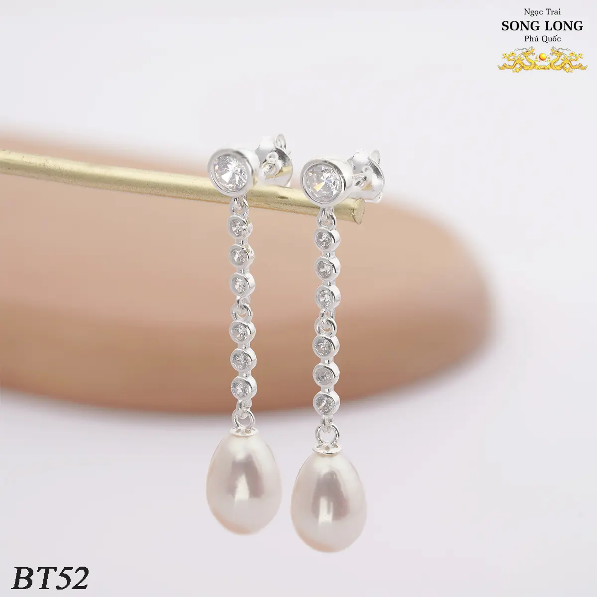 [BT52] bông tai dài khóa đẩy cá tính