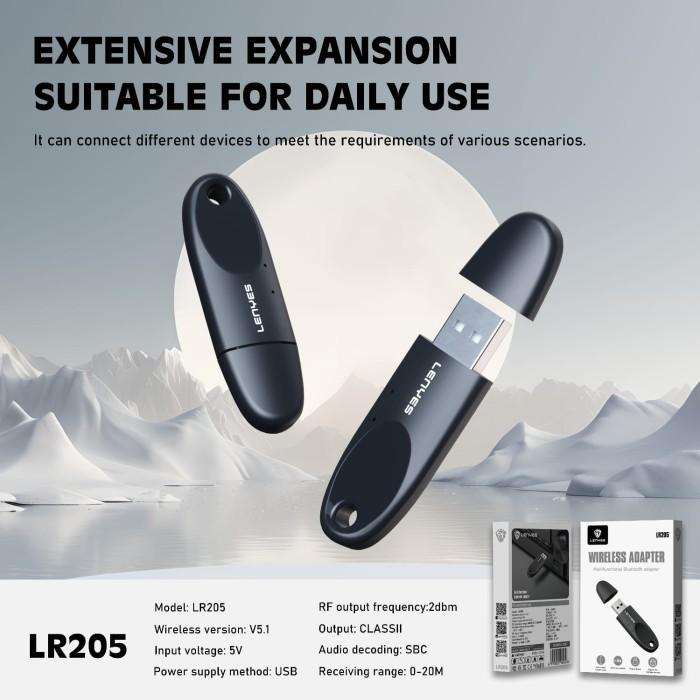 Lenyes LR205 Bluetooth Receiver USB Wireless Audio Dongle Car Speaker 4
