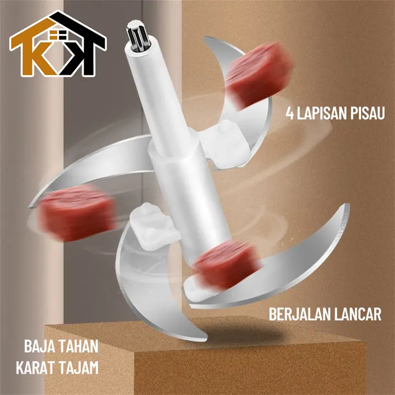(KK) Wadah Pisau Blender Chopper 2L Mesin Penggiling Daging Stainless Steel 2