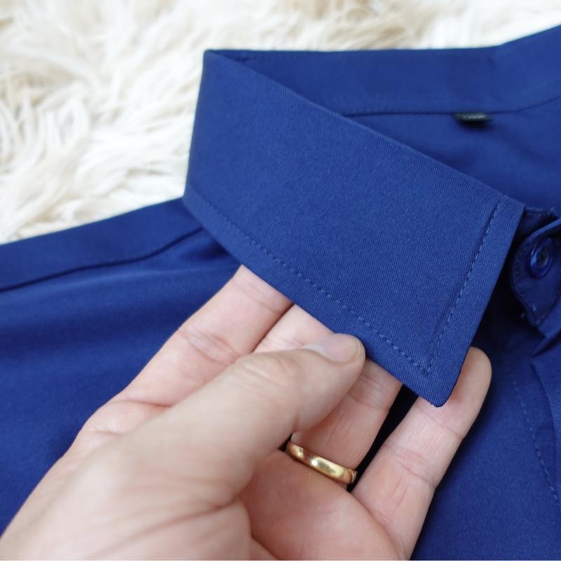 Áo Sơ Mi Nam Trắng Đen Trơn Màu Lụa Dài Tay Nẹp Cúc Chống Nhăn Menswear Nam Có Cổ Trơn Đen Cổ Tròn 8