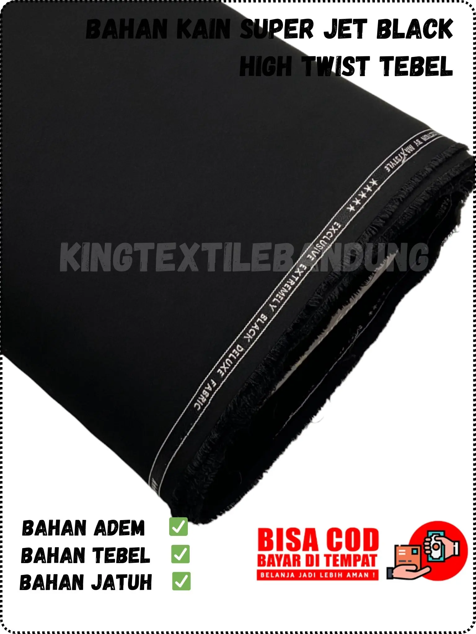 KAIN JET BLACK BAHAN CELANA / JAS BLAZER
