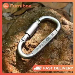 Gantungan Karabiner Outdoor Quickdraw Bentuk-D Aluminium Alloy