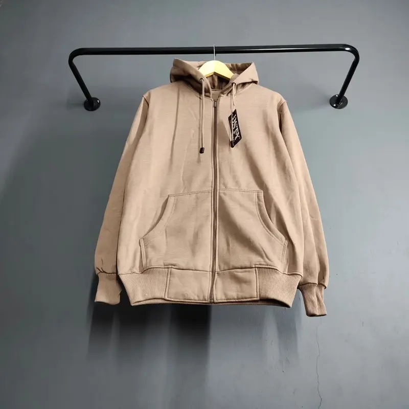 jaket polos zipper pria wanita fleece tebal M L XL XXL XXXL BIG SIZE JUMBO 3