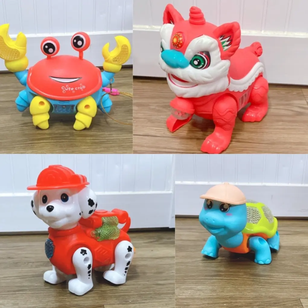 Đồ Chơi Lân, Rùa, Cua, Chó Cứu Hộ Dùng Pin, Có Nhạc Tết, Biết Đi Lại Dễ Thương Phát Nhạc Toy Loa
