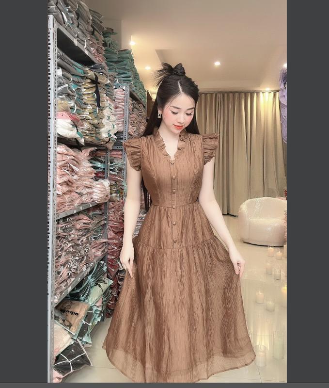 (K38) Đầm tơ thiết kế tay bèo cách điệu form xoè đẹp đầm xinh nhẹ nhàng đầm đi tiệc đi làm đi chơi by Thương Lê K38 3