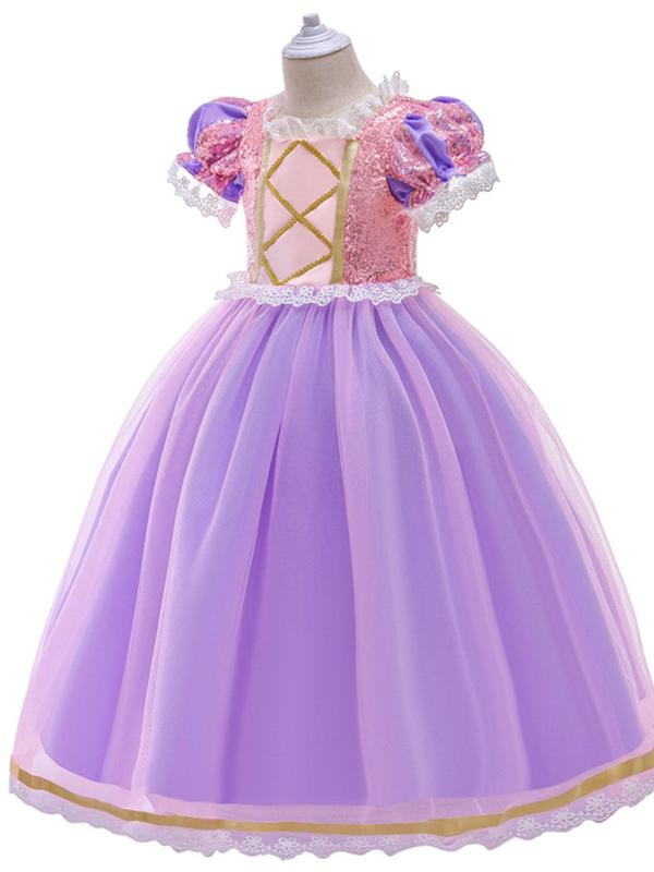 Toddler Girl's Glitter Sequin Tulle Dress with Headband, Elegant Fashion Casual Princess Dress for Party Show Wear, Kids Clothes for All Seasons 3