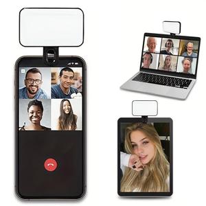 Mini luz de relleno portátil con clip, 1 caja de luz de relleno multiusos para selfies, accesorios universales para selfies para teléfono y ordenador, accesorios para teléfono, regalo del Día de San Valentín