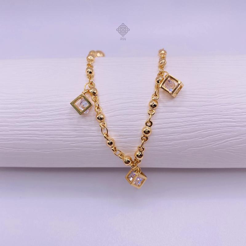 Product Introduction of Lắc chân titan lục lạc, Vòng chân titan có chuông đính đá, Không phai màu không rỉ sét, trangsucmoiluatuoi.RIN 1